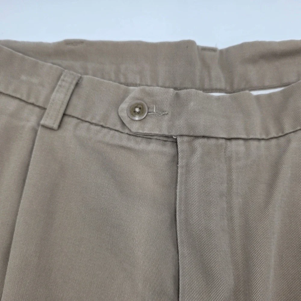 Savane Men Pleated Khaki Cotton Twill Pants Size‎ 38x30 Casual Business Classic
